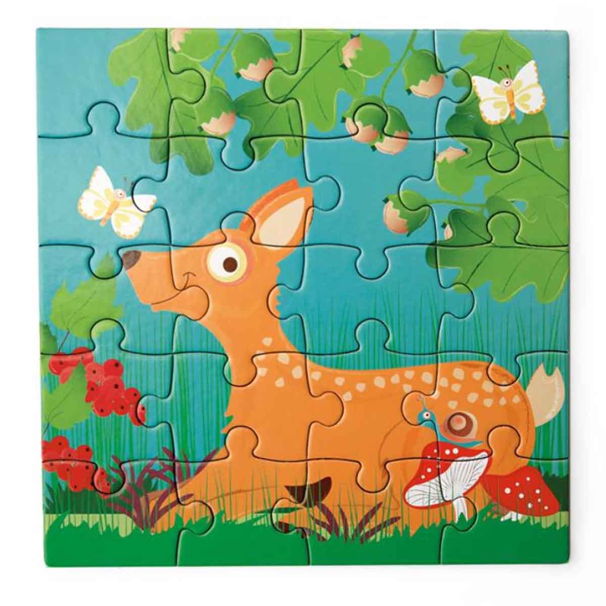 Scratch Europe 20-Pieces Forest Life Magnetic Book Puzzle Unisex, 3-4 Years