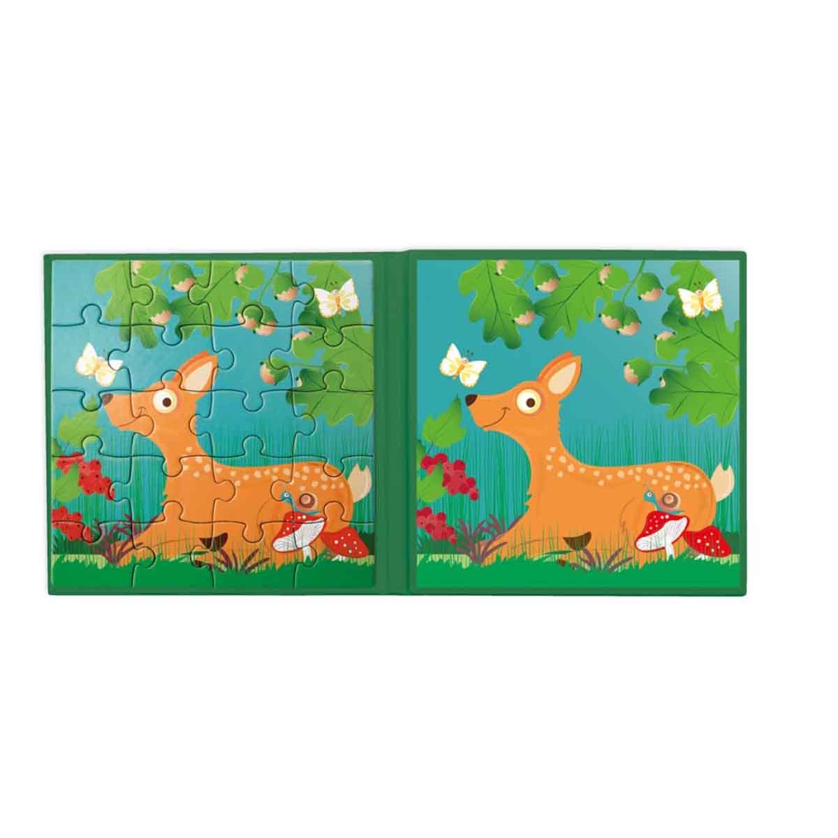 Scratch Europe 20-Pieces Forest Life Magnetic Book Puzzle Unisex, 3-4 Years
