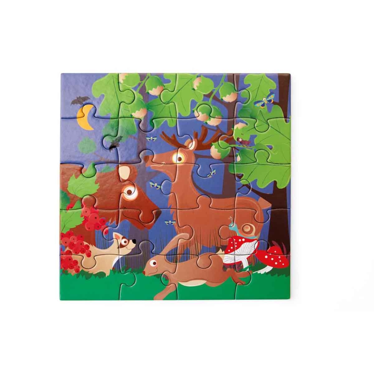 Scratch Europe 20-Pieces Forest Life Magnetic Book Puzzle Unisex, 3-4 Years