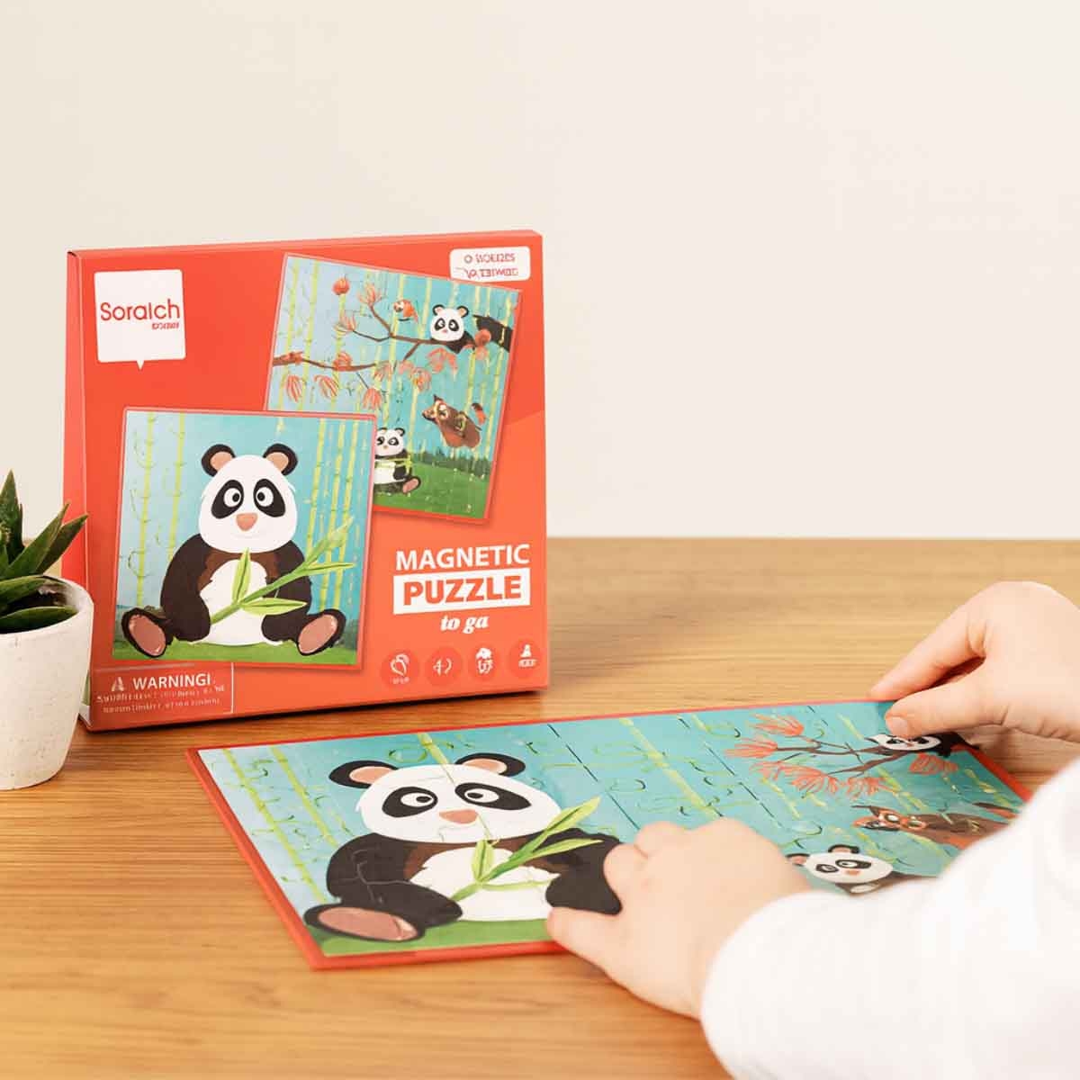 Scratch Europe 20-Pieces Panda Magnetic Book Puzzle Unisex, 3-4 Years