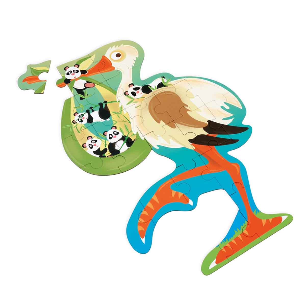 Scratch Europe 24-Pieces Stork Contour Puzzle Unisex, 3-4 Years