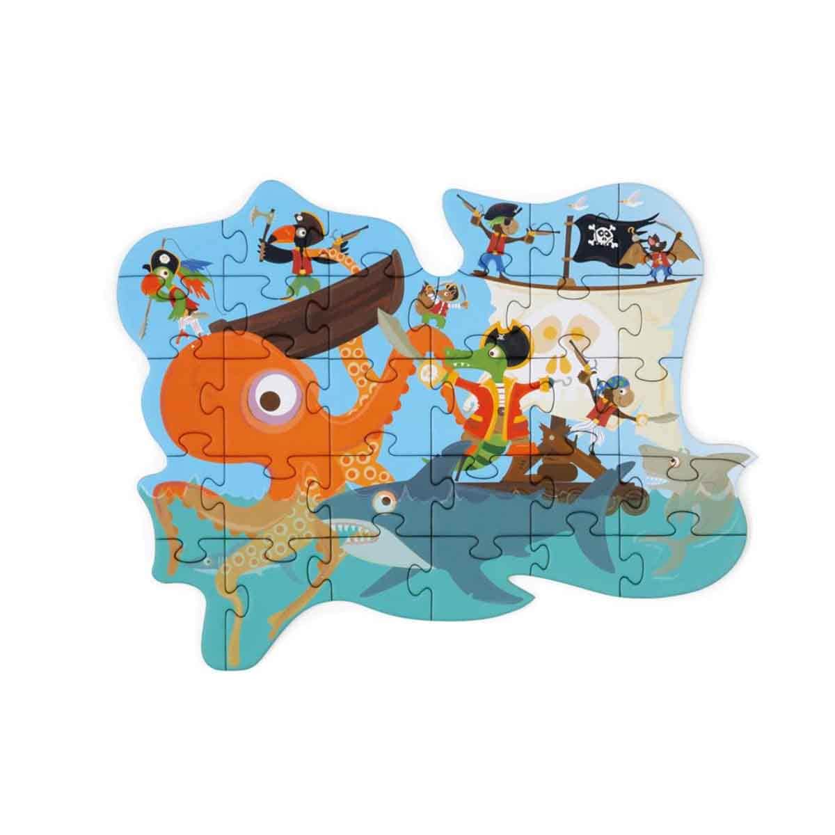 Scratch Europe 29-Pieces Pirates Contour Puzzle Unisex, 3-4 Years
