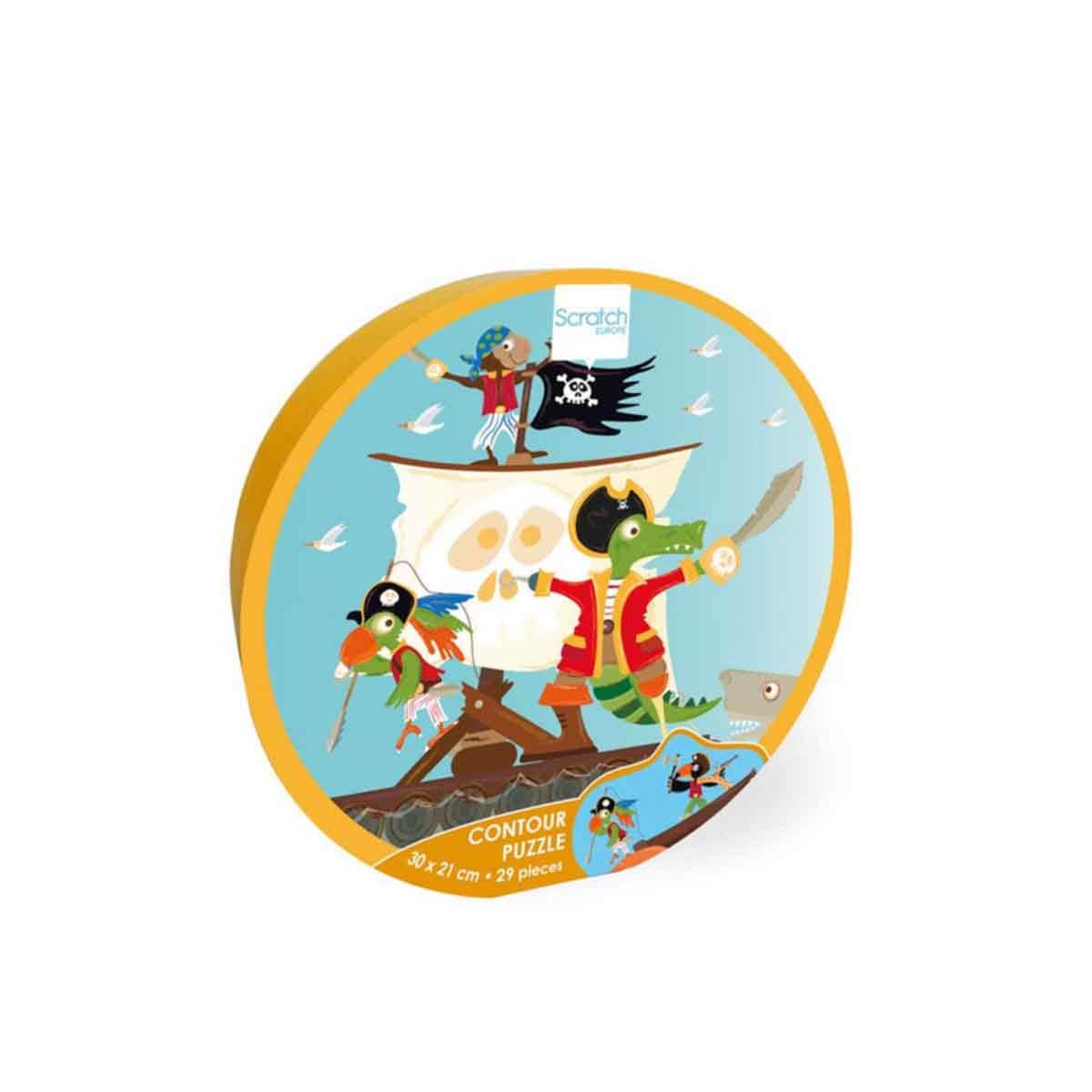 Scratch Europe 29-Pieces Pirates Contour Puzzle Unisex, 3-4 Years