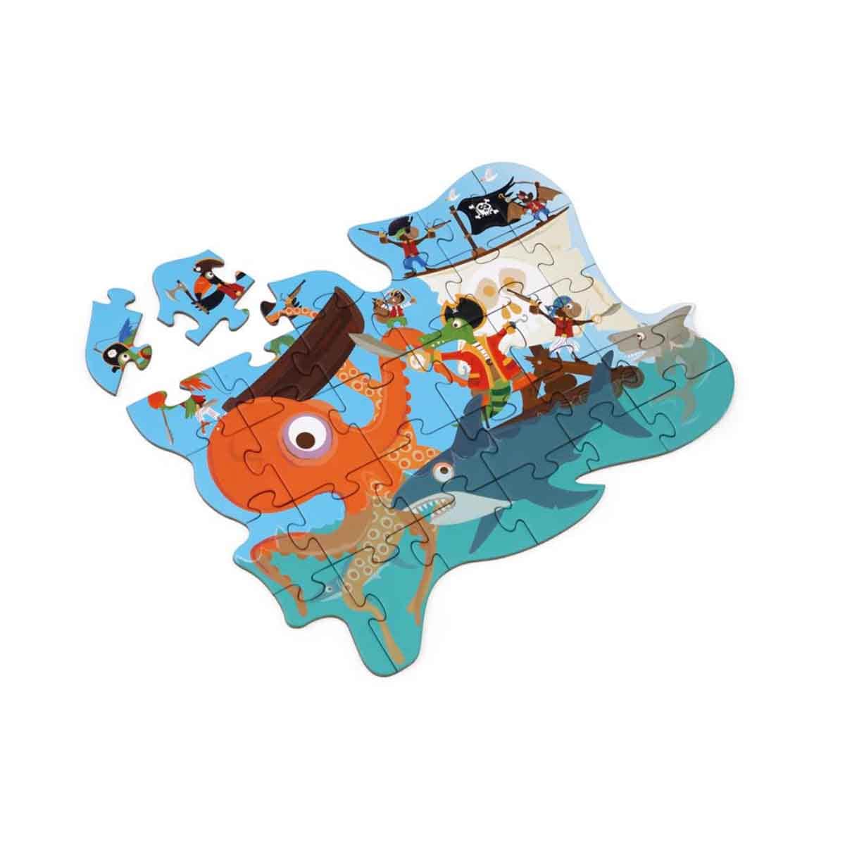 Scratch Europe 29-Pieces Pirates Contour Puzzle Unisex, 3-4 Years