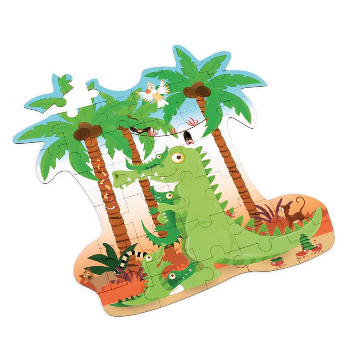 Scratch Europe 36-Pieces Crocodile Contour Puzzle Unisex, 3-4 Years
