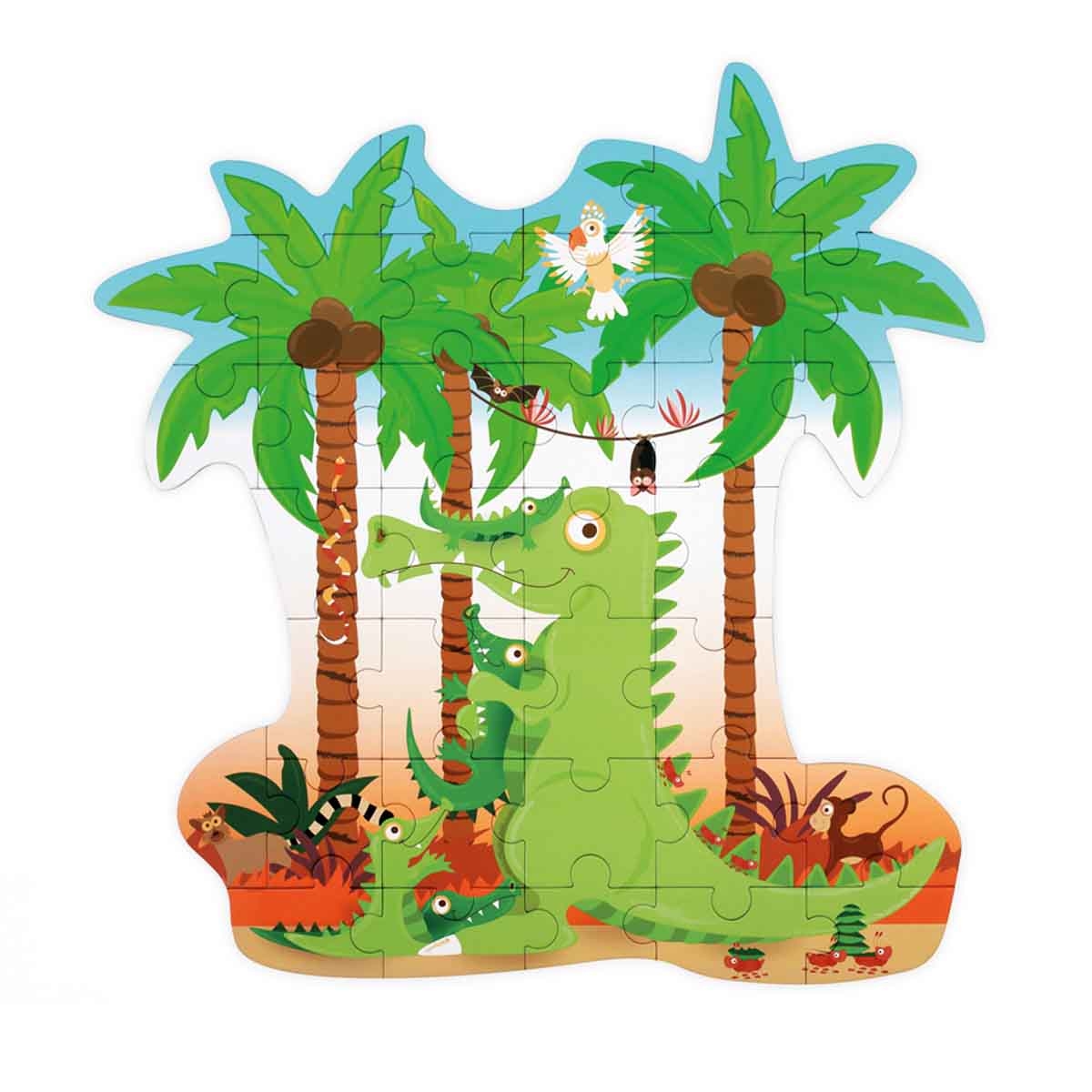 Scratch Europe 36-Pieces Crocodile Contour Puzzle Unisex, 3-4 Years