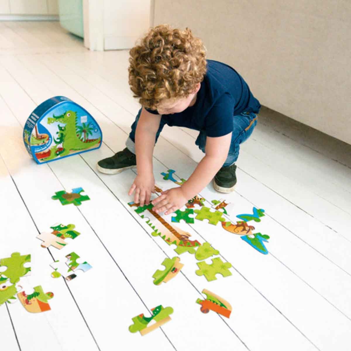 Scratch Europe 36-Pieces Crocodile Contour Puzzle Unisex, 3-4 Years
