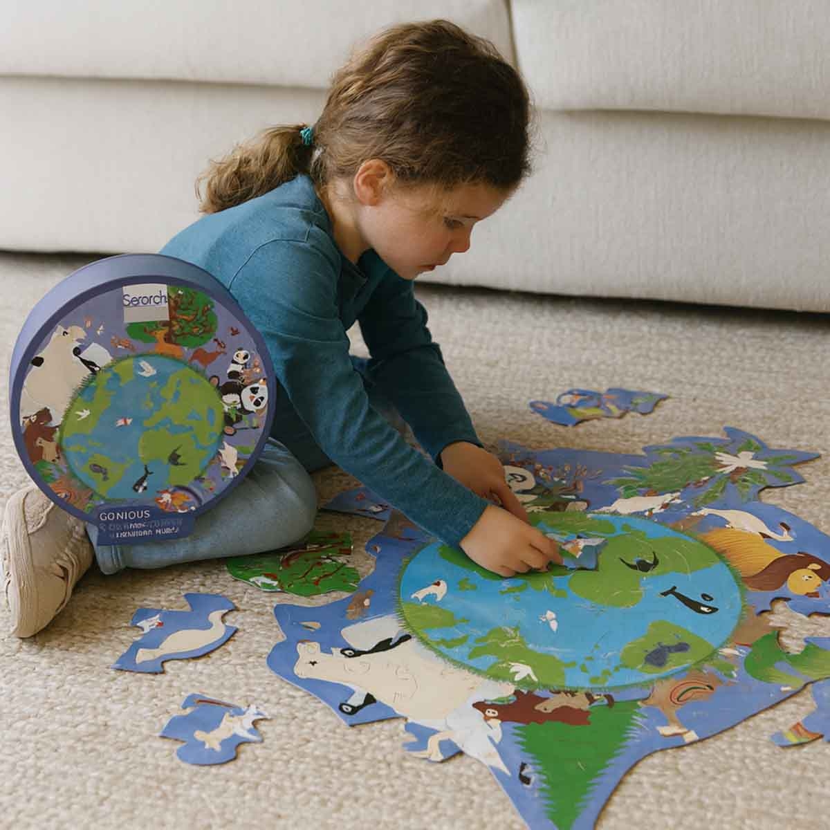 Scratch Europe 45-Pieces World Contour Puzzle Unisex, 3-4 Years