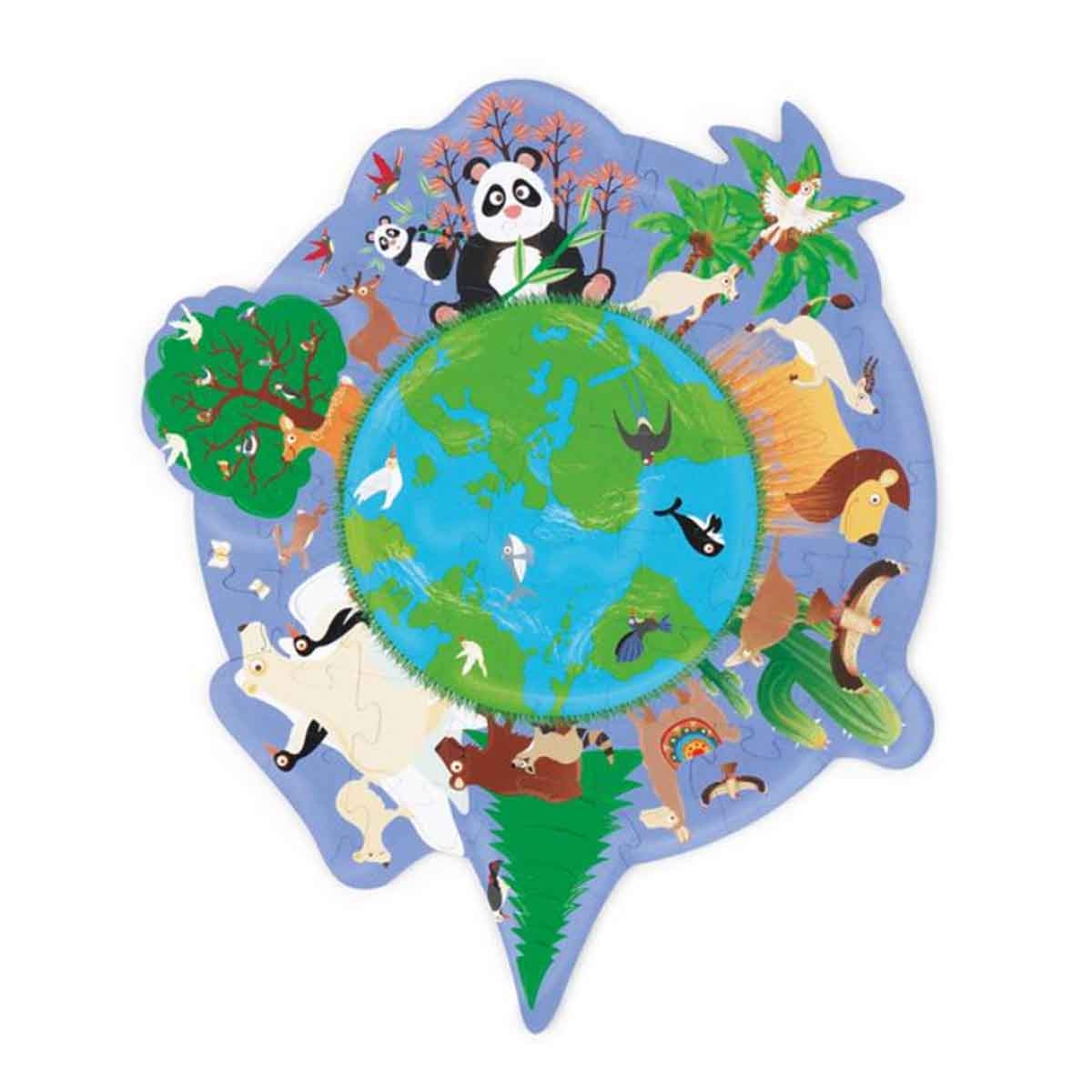 Scratch Europe 45-Pieces World Contour Puzzle Unisex, 3-4 Years