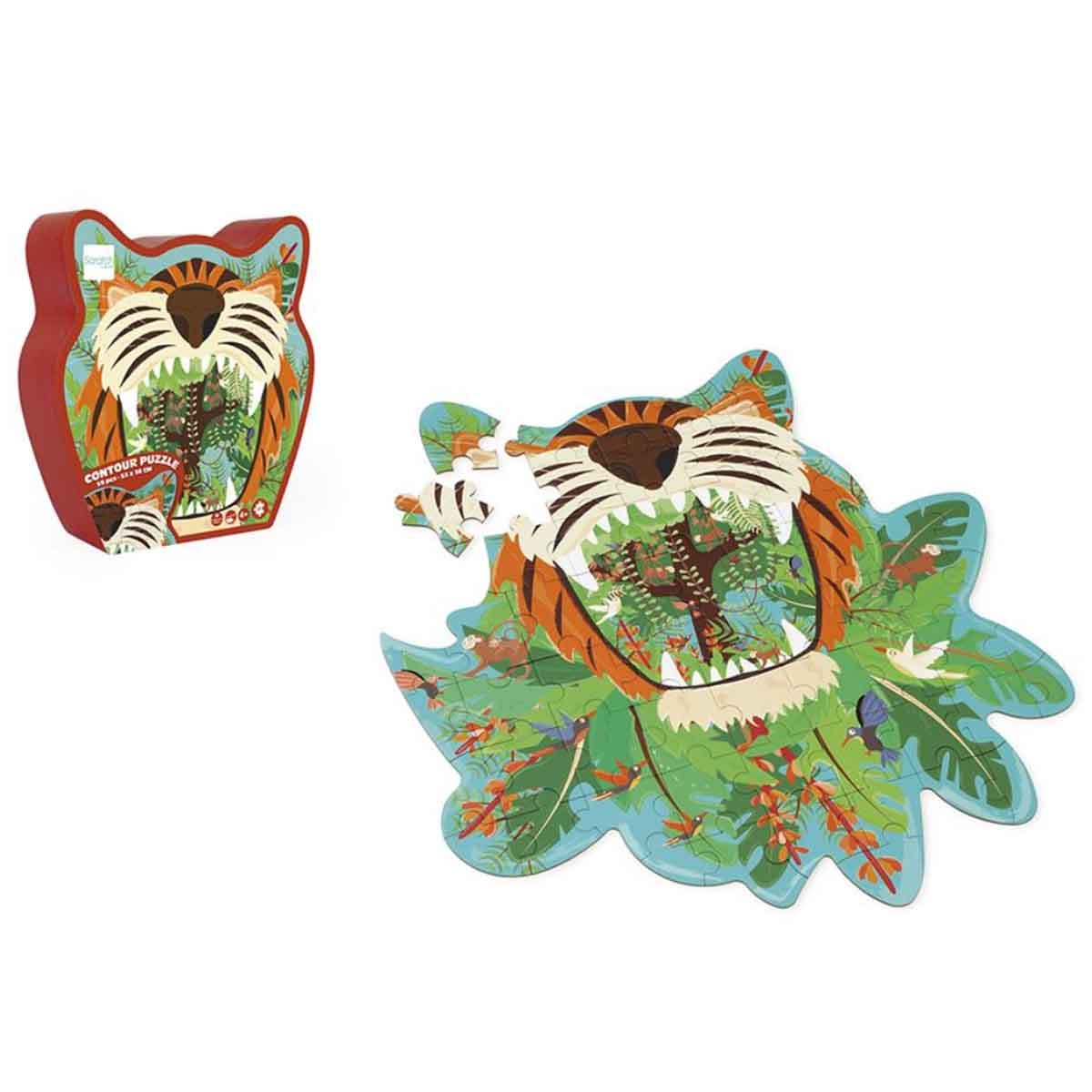Scratch Europe 58-Pieces Tiger Contour Puzzle Unisex, 3-4 Years