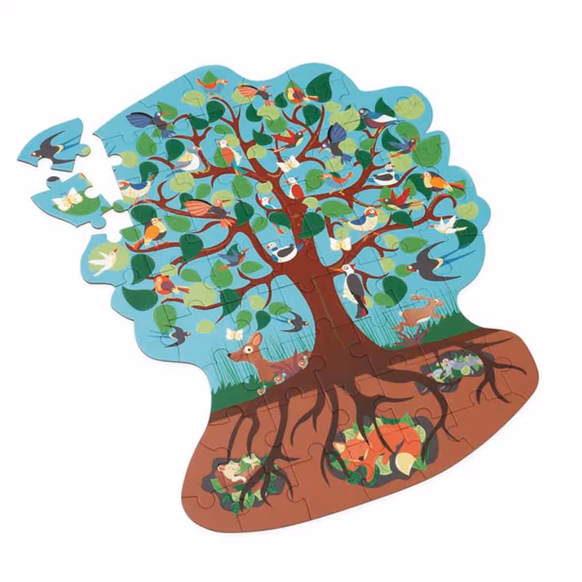 Scratch Europe 59-Pieces Bird Tree Contour Puzzle Unisex, 3-4 Years