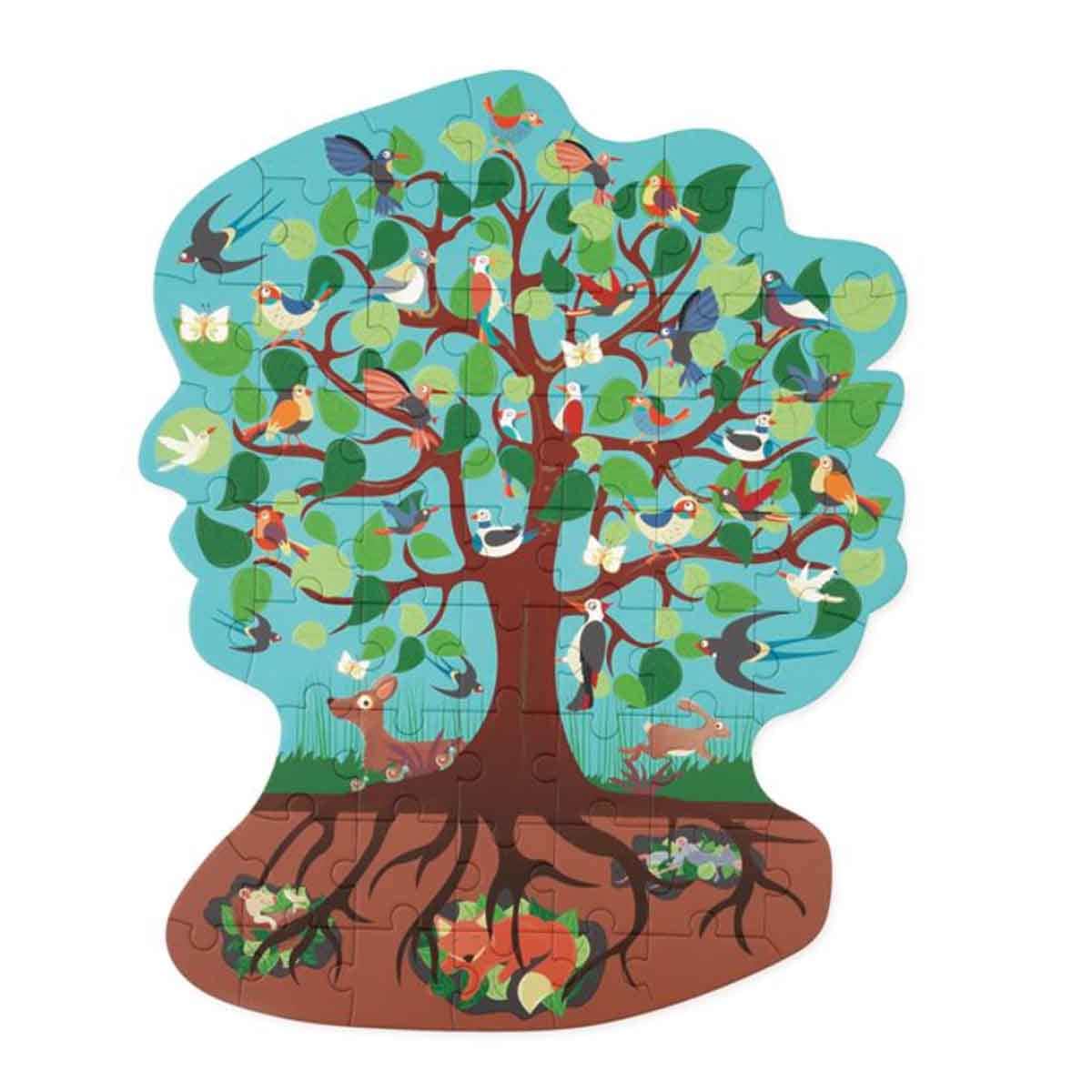 Scratch Europe 59-Pieces Bird Tree Contour Puzzle Unisex, 3-4 Years