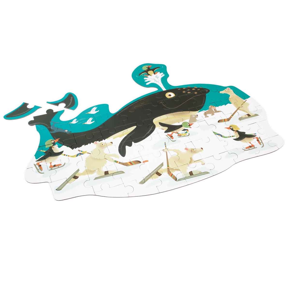 Scratch Europe 60-Pieces Whale Contour Puzzle Unisex, 3-4 Years