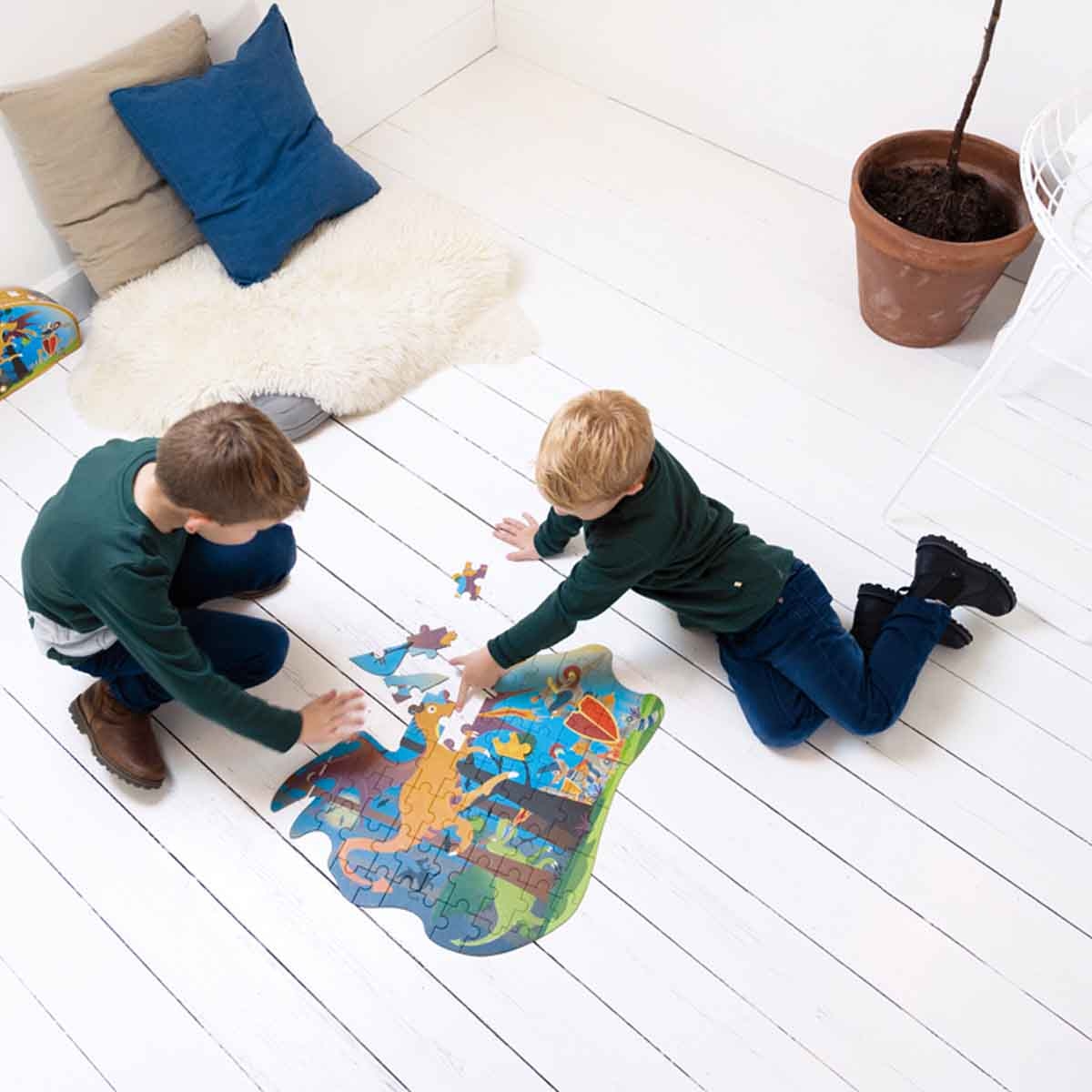 Scratch Europe 61-Pieces Dragon Contour Puzzle Unisex, 3-4 Years