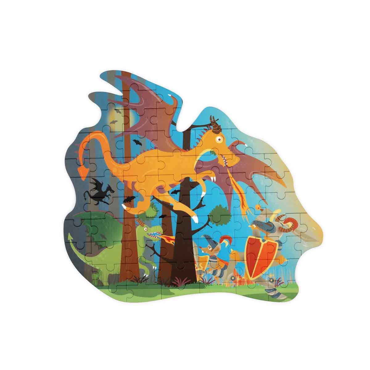 Scratch Europe 61-Pieces Dragon Contour Puzzle Unisex, 3-4 Years