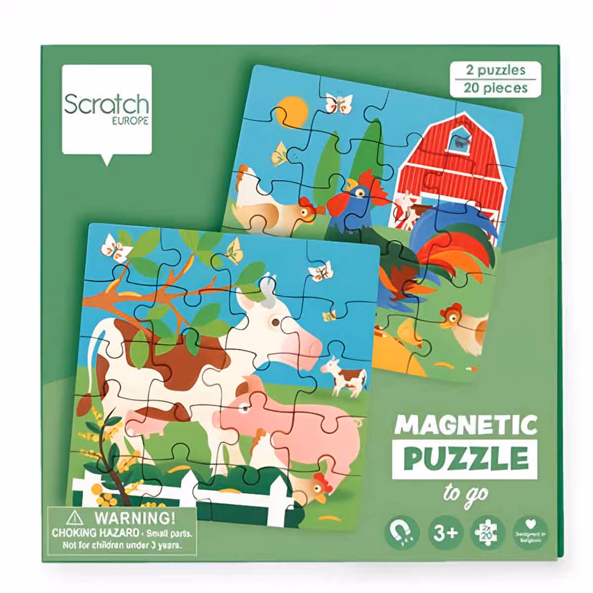 Scratch Europe Farm Magnetic Book Puzzle Unisex, 3-4 Years