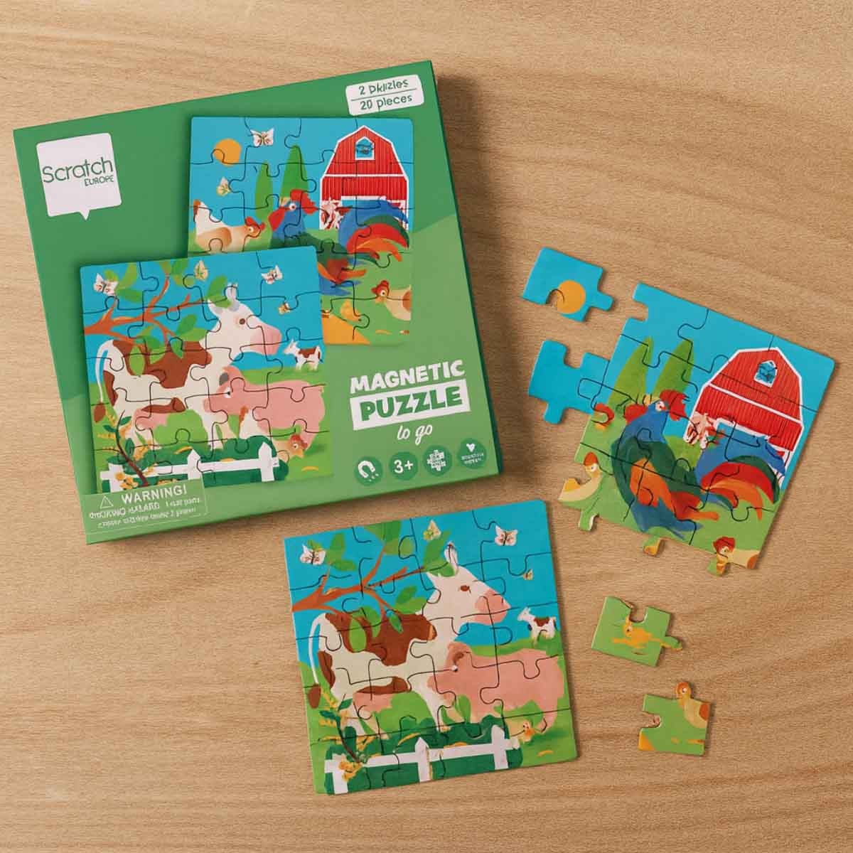 Scratch Europe Farm Magnetic Book Puzzle Unisex, 3-4 Years