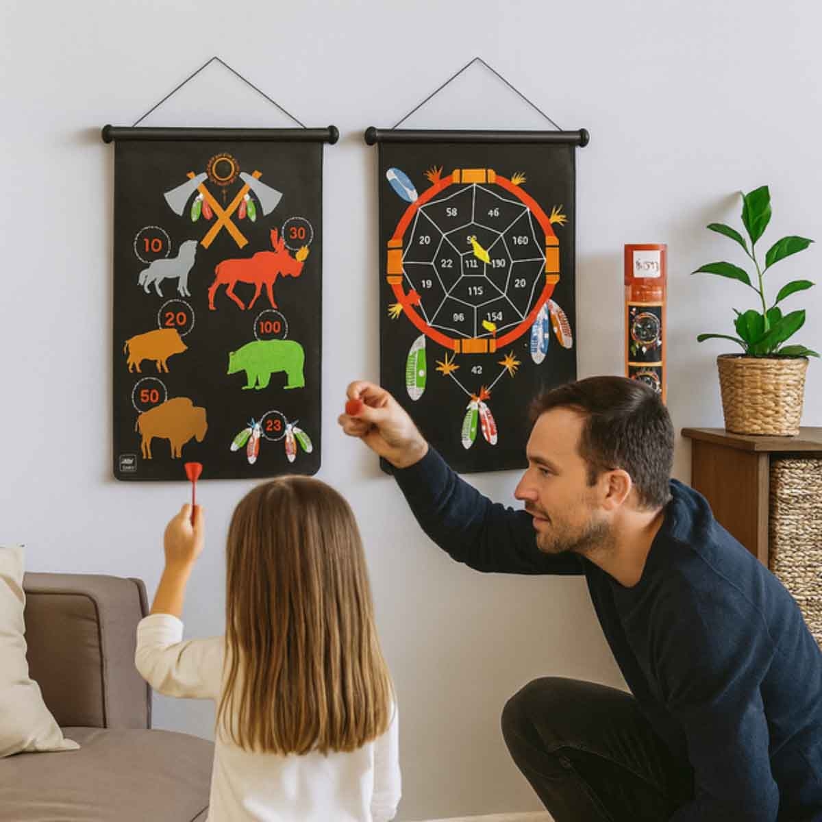 سكرتش يوروب لوحة سهام مغناطيسية هندية مع سهام للجنسين 5 - 7 سنوات