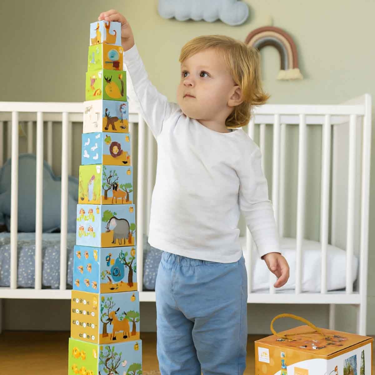 سكرتش يوروب برج تكديس حيوانات العالم جامبو للأطفال الصغار 0 - 2 سنوات