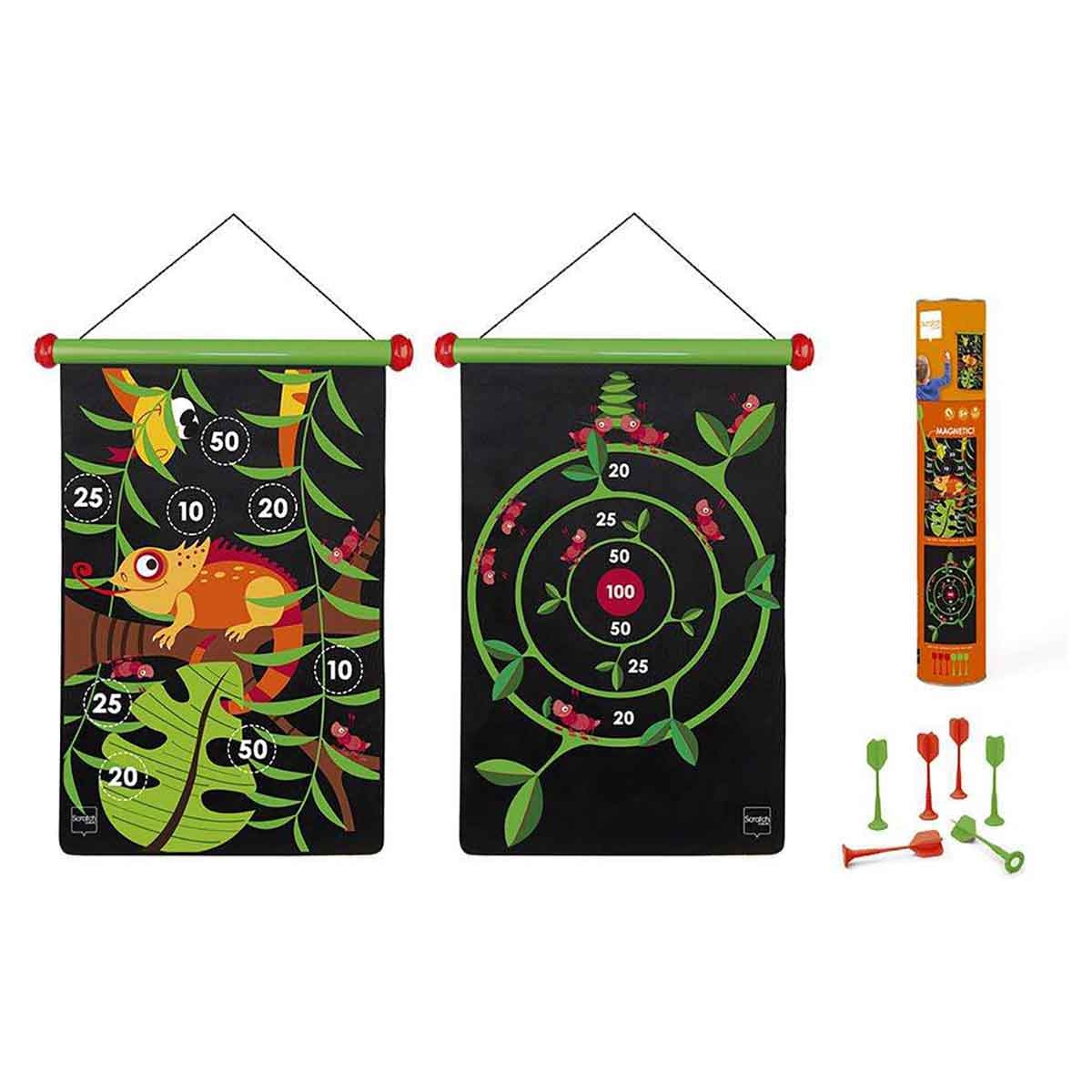 Scratch Europe Jungle Magnetic Dart Board with Darts Unisex, 5-7 Years