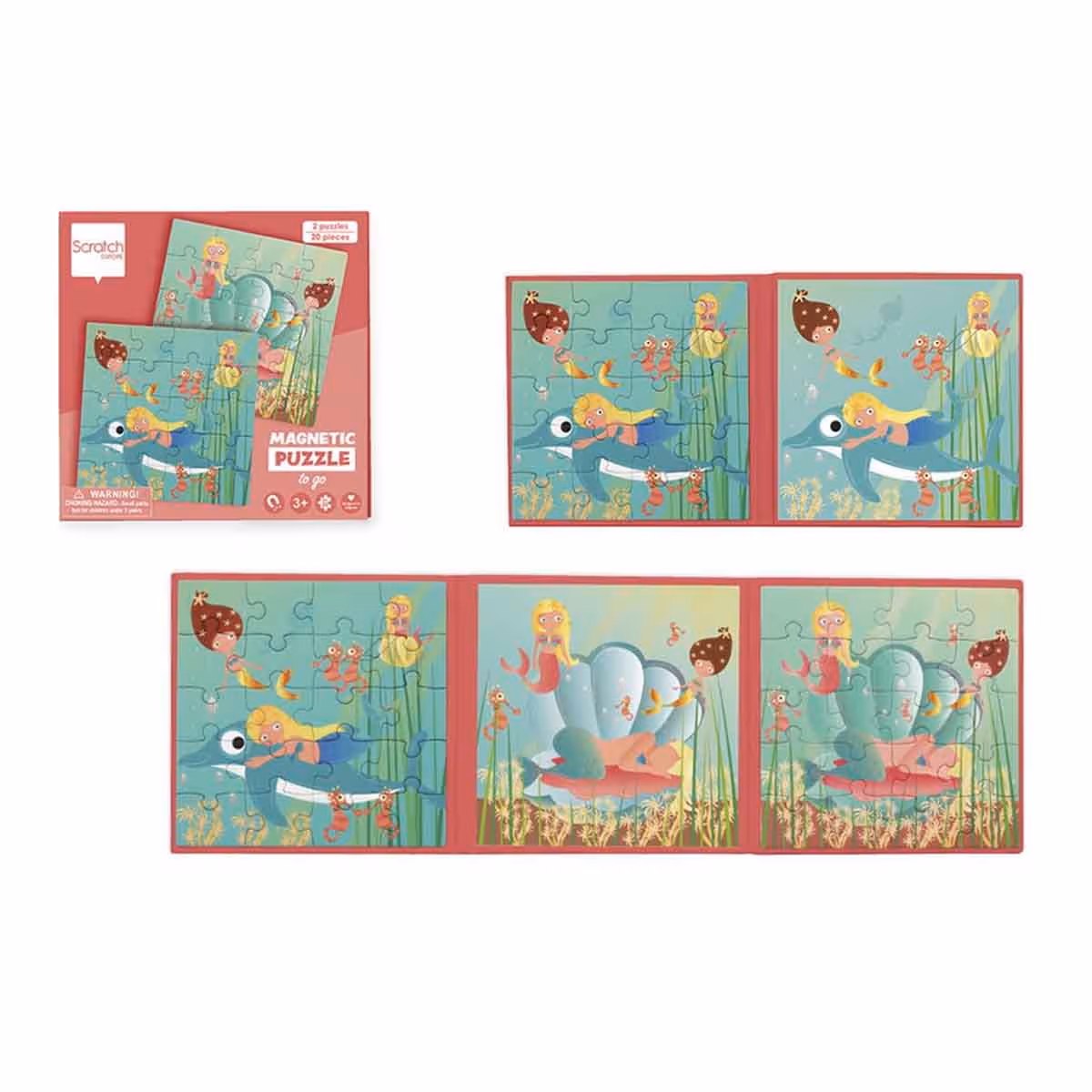 Scratch Europe Mermaids Magnetic Book Puzzle Unisex, 3-4 Years