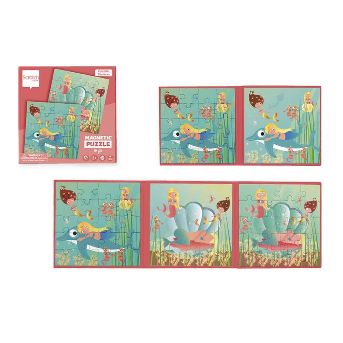 Scratch Europe Mermaids Magnetic Book Puzzle Unisex, 3-4 Years
