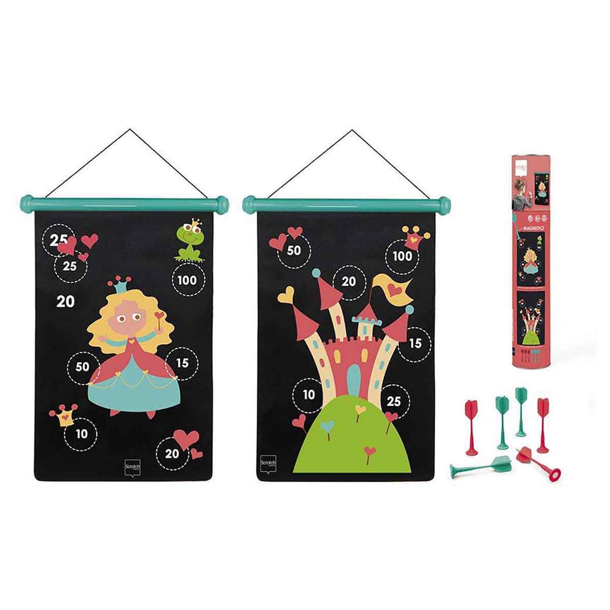 سكرتش يوروب لوحة سهام مغناطيسية أميرة مع سهام للجنسين 5 - 7 سنوات