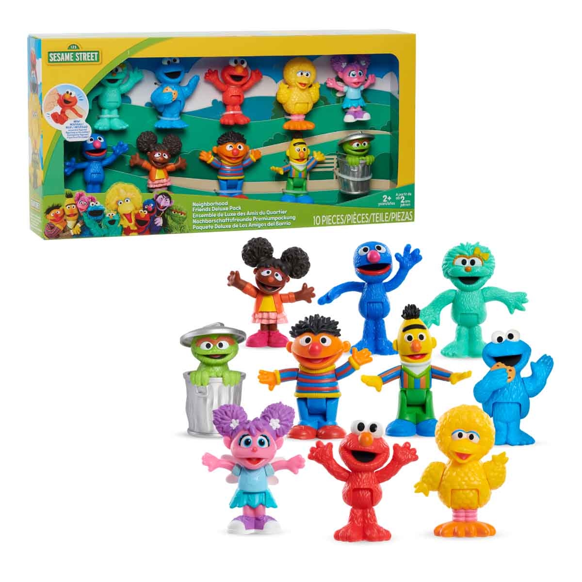 Sesame Street 10-Piece Neighborhood Friends Deluxe Action Figure Set Unisex, 3-4 Years