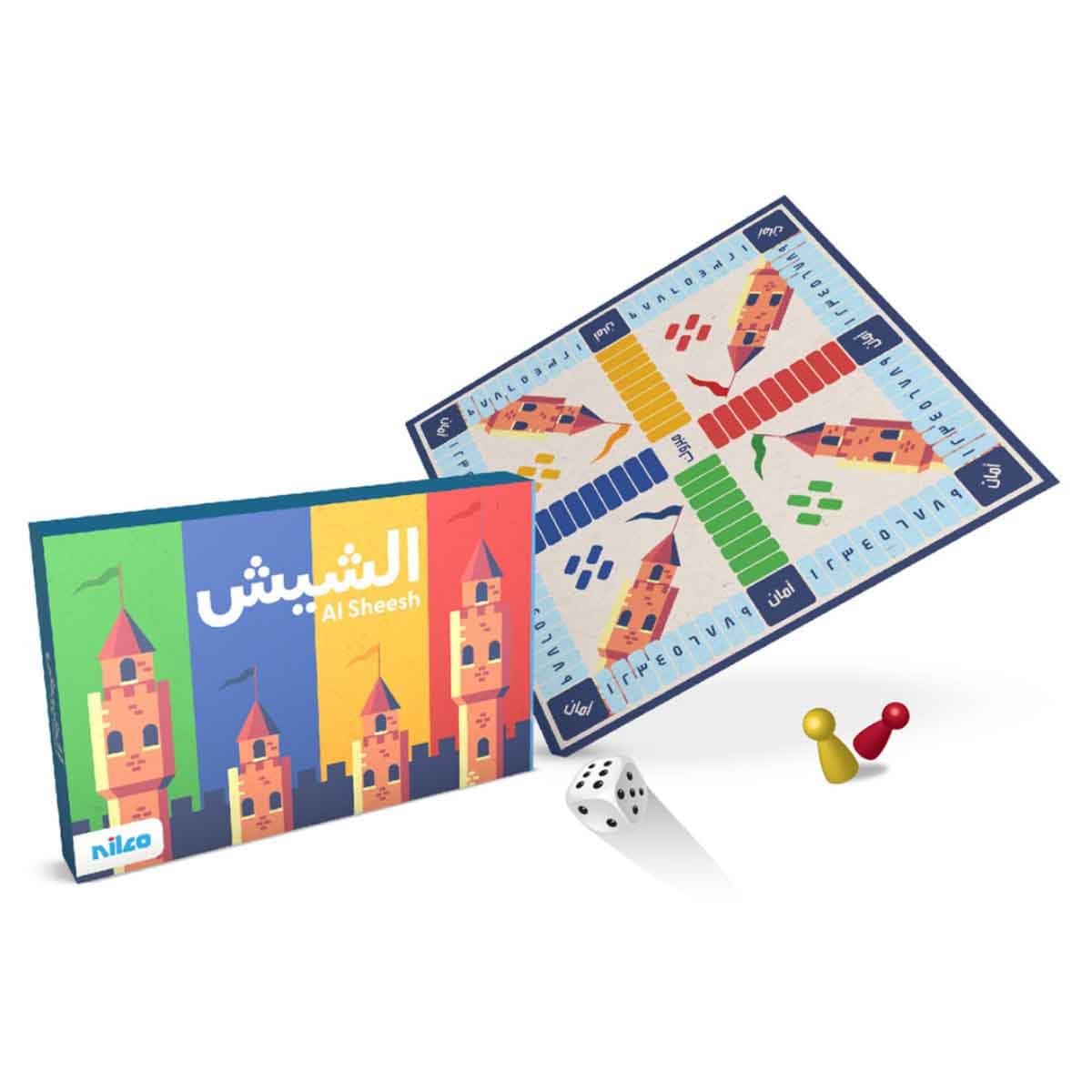 نيلكو لعبة شيش ديلوكس إصدار خاص بالألوان للأطفال من عمر 5 إلى 7 سنوات