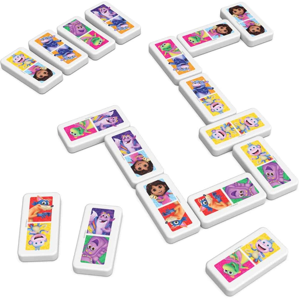 Spin Master Games 28-Piece Dora Dominoes Tin Set Unisex, 5-7 Years