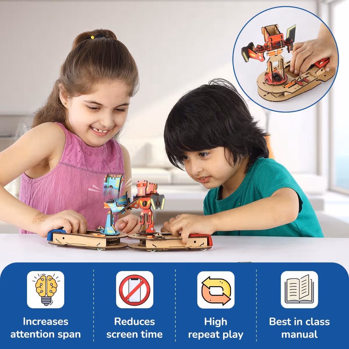 Smartivity 2 in 1 Fighting Robots Toy Unisex, 5-7 Years