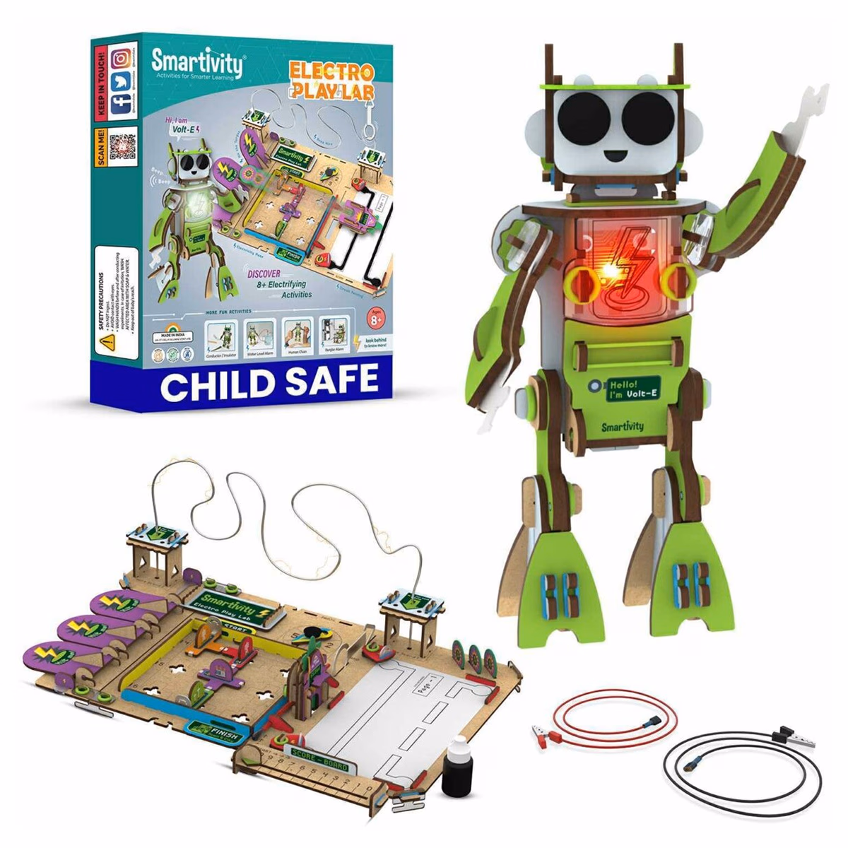 Smartivity Electro Play Lab Robot with Light and Sound Toy Unisex, 8-10 Years