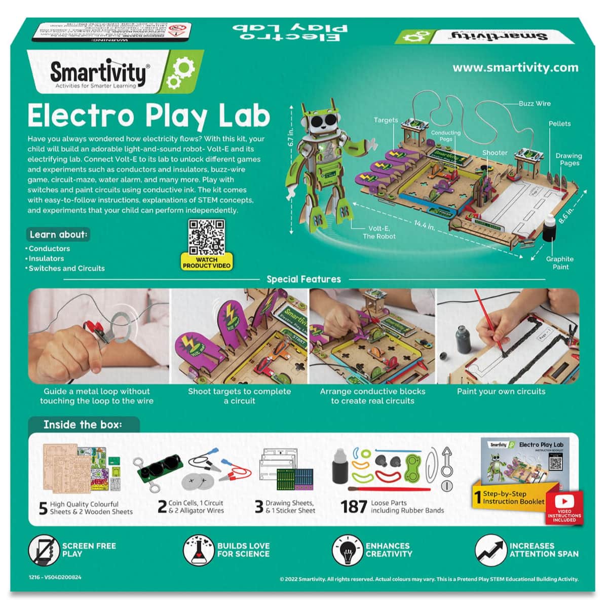 Smartivity Electro Play Lab Robot with Light and Sound Toy Unisex, 8-10 Years