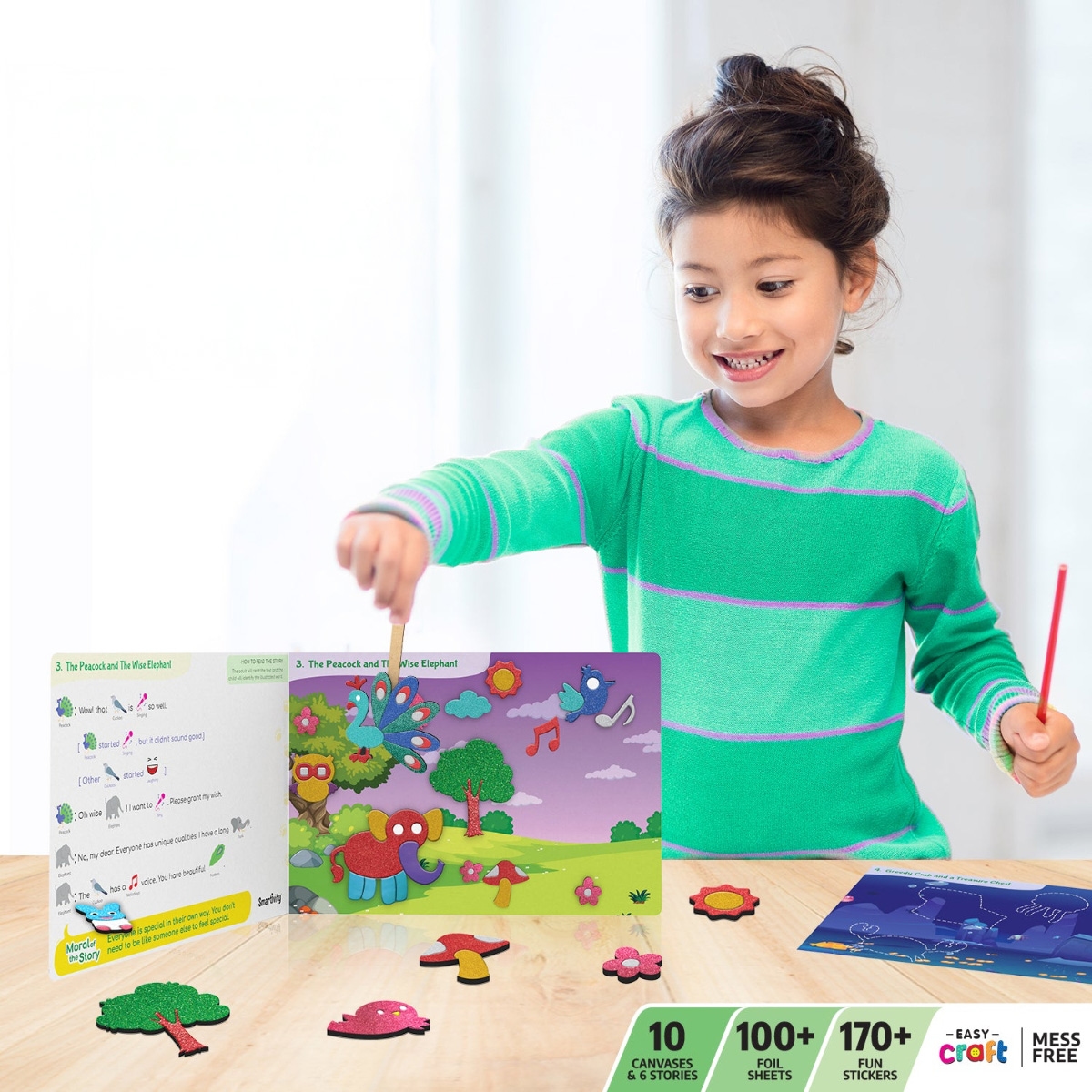 Smartivity Foil Magic Animal Wisdom Tales Art Kit Girls, 5-7 Years