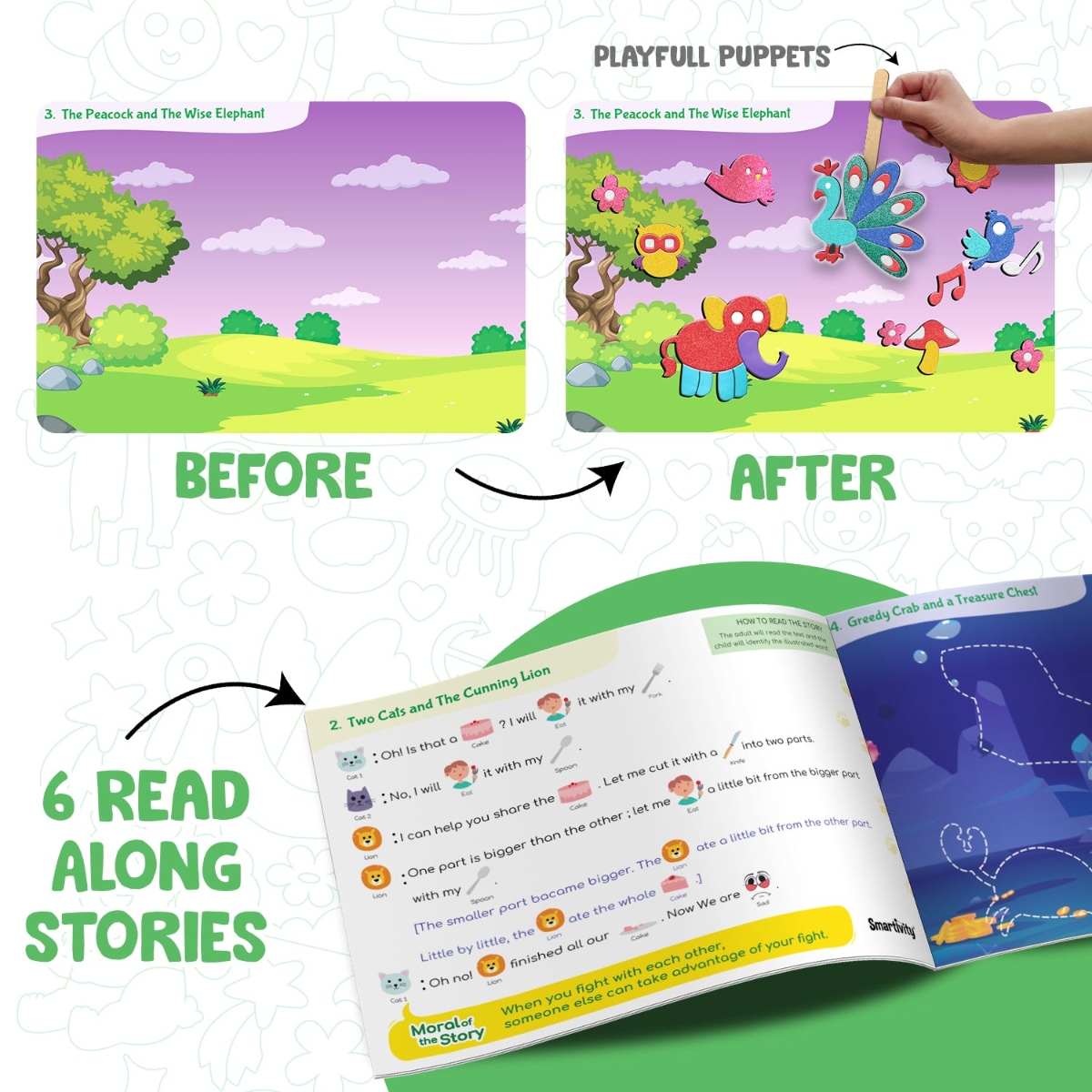 Smartivity Foil Magic Animal Wisdom Tales Art Kit Girls, 5-7 Years