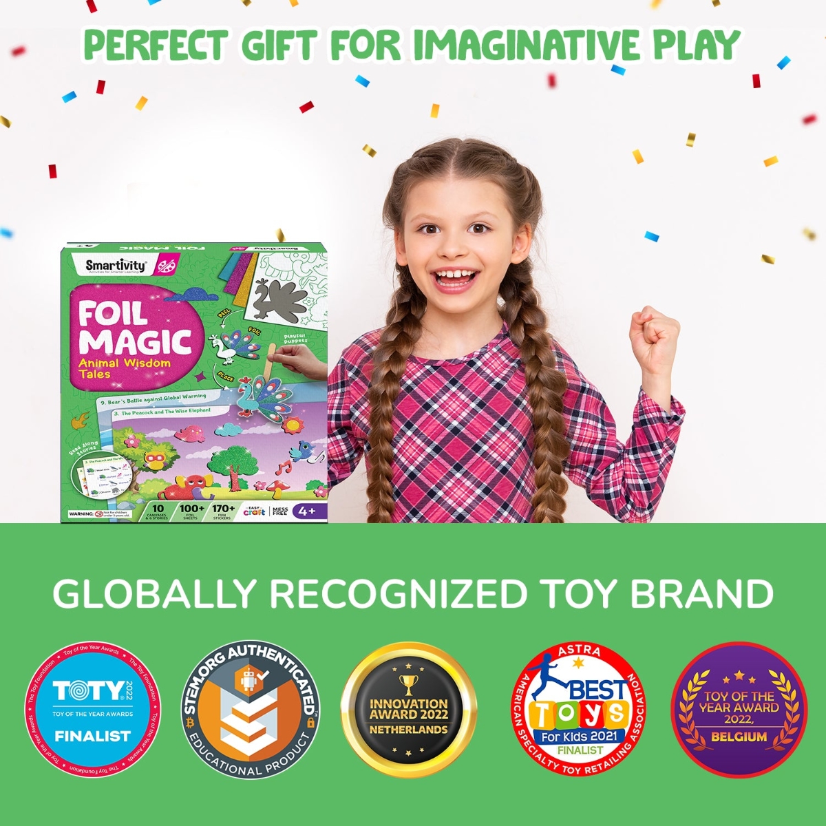 Smartivity Foil Magic Animal Wisdom Tales Art Kit Girls, 5-7 Years