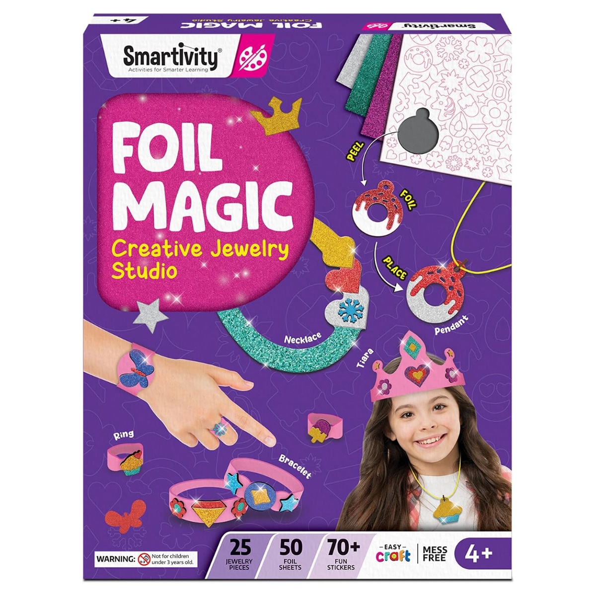 سمارتيفيتي ورشة مجوهرات إبداعية بفويل للبنات، 5-7 سنوات