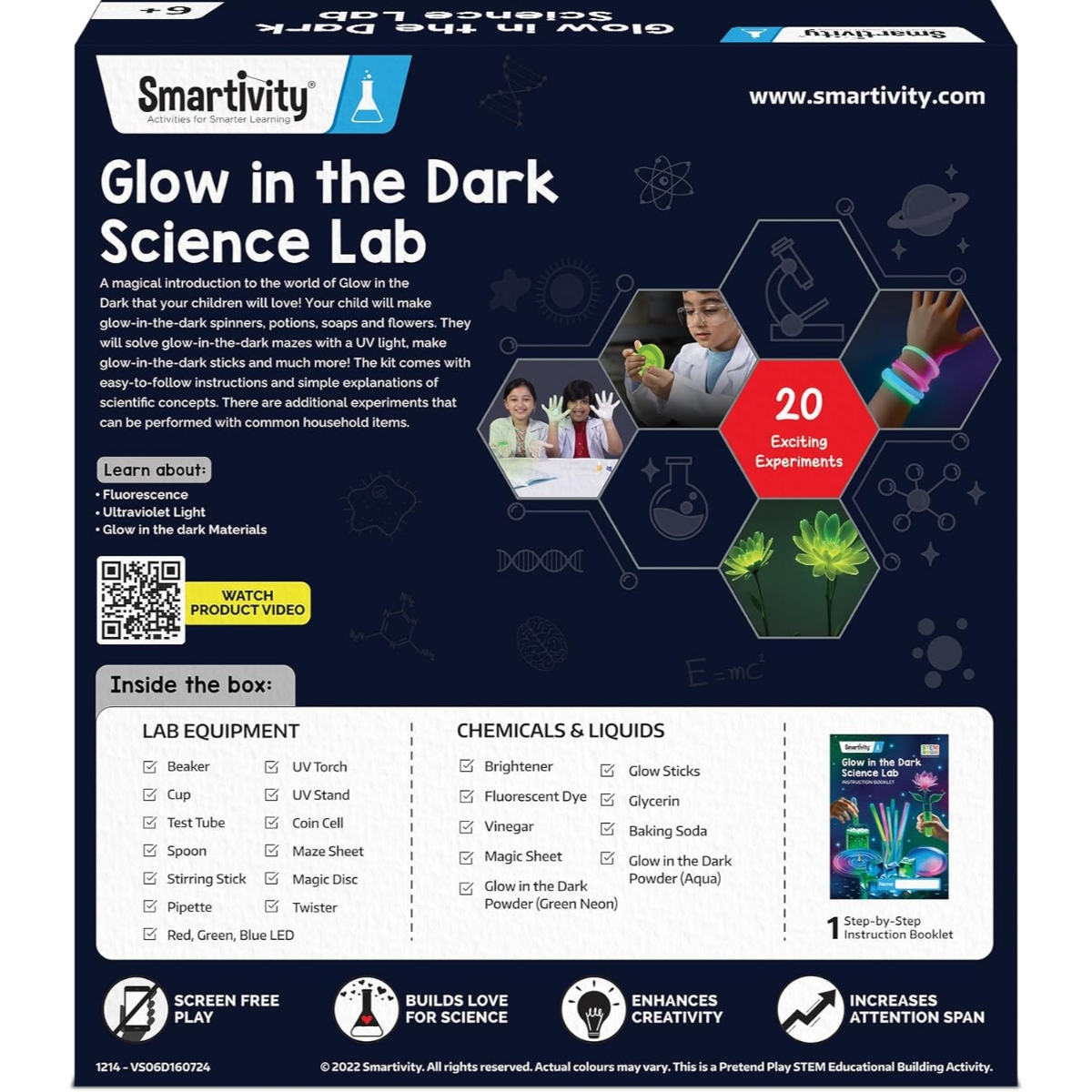 Smartivity Glow in the Dark Science Lab Unisex, 5-7 Years