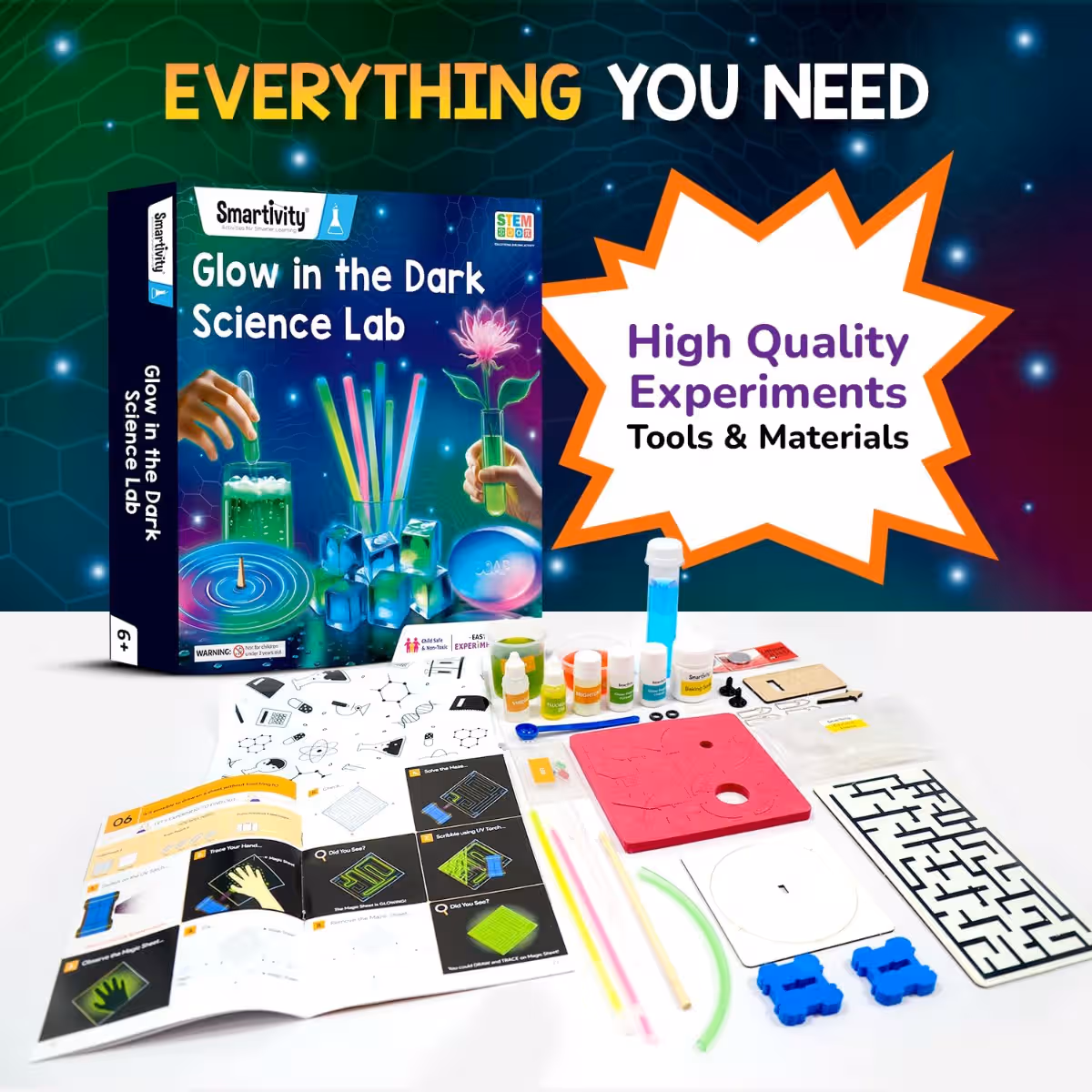 Smartivity Glow in the Dark Science Lab Unisex, 5-7 Years