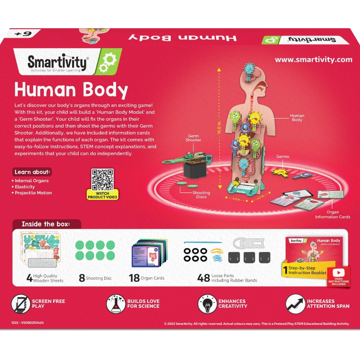 سمارتيفيتي مجموعة علوم جسم الإنسان للجنسين، 8-10 سنوات