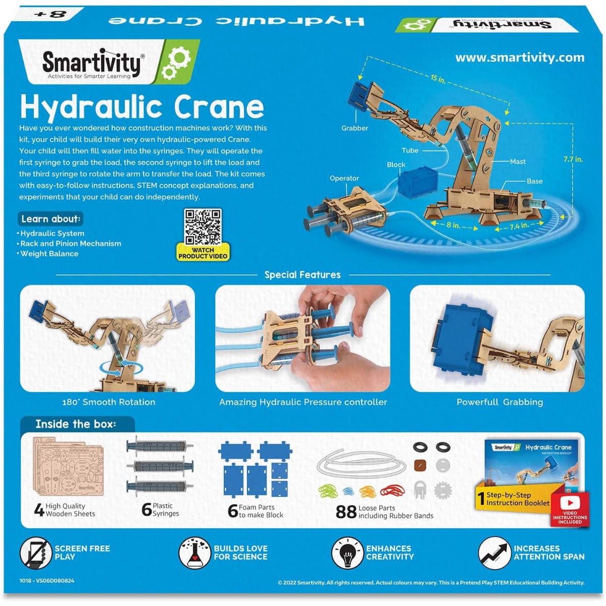 Smartivity Hydraulic Crane Educational Toy Unisex, 8-10 Years