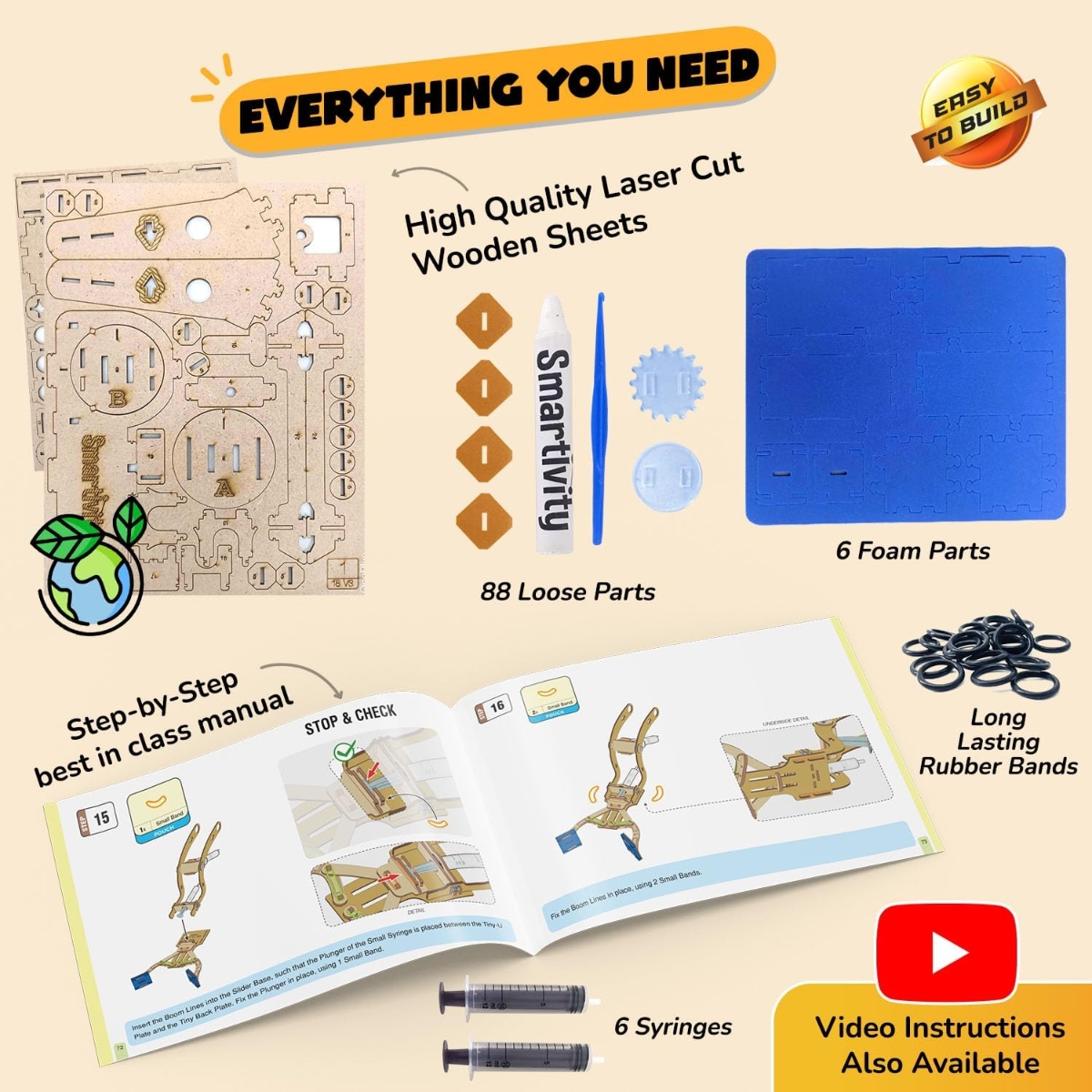 Smartivity Hydraulic Crane Educational Toy Unisex, 8-10 Years