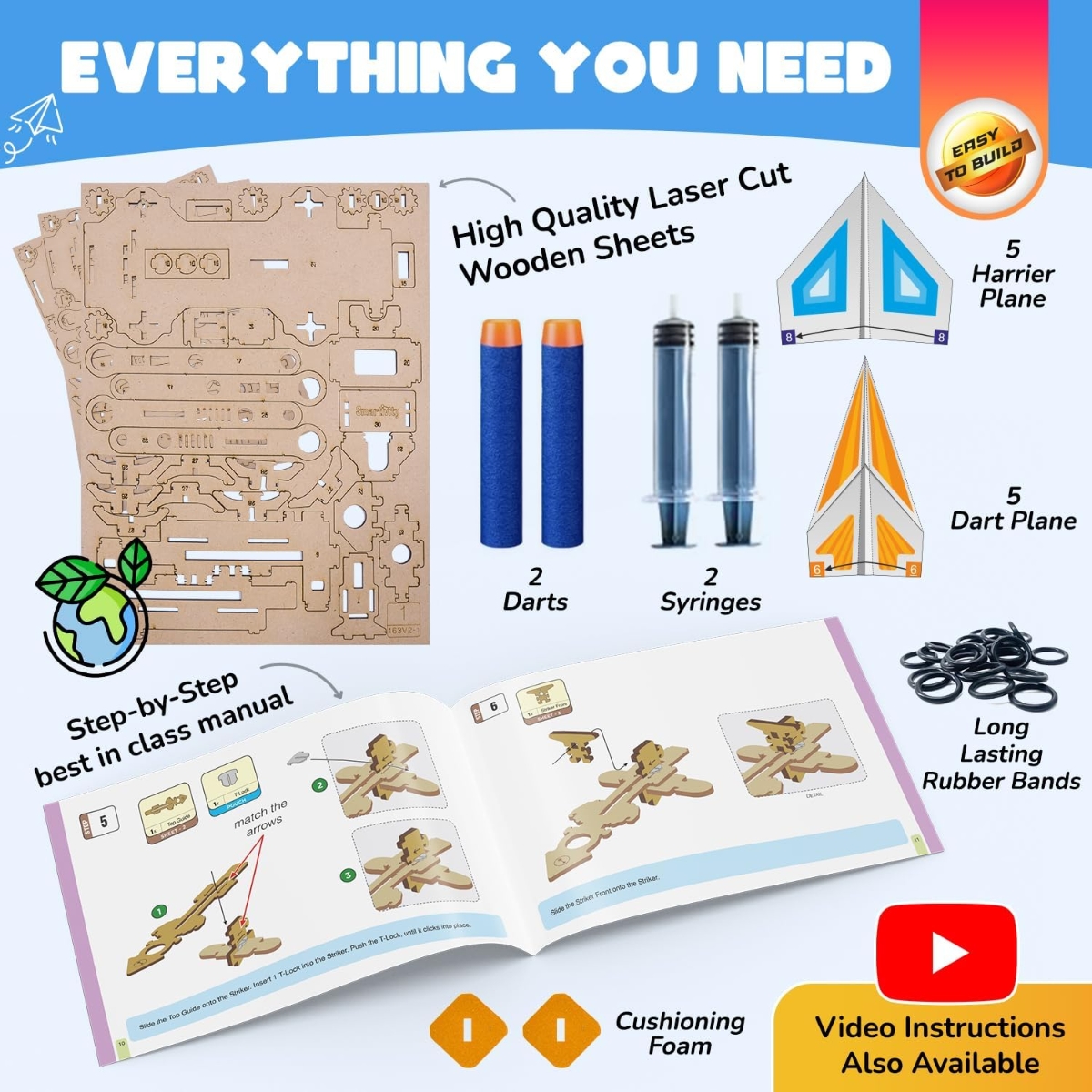 Smartivity Hydraulic Plane Launcher Unisex, 5-7 Years