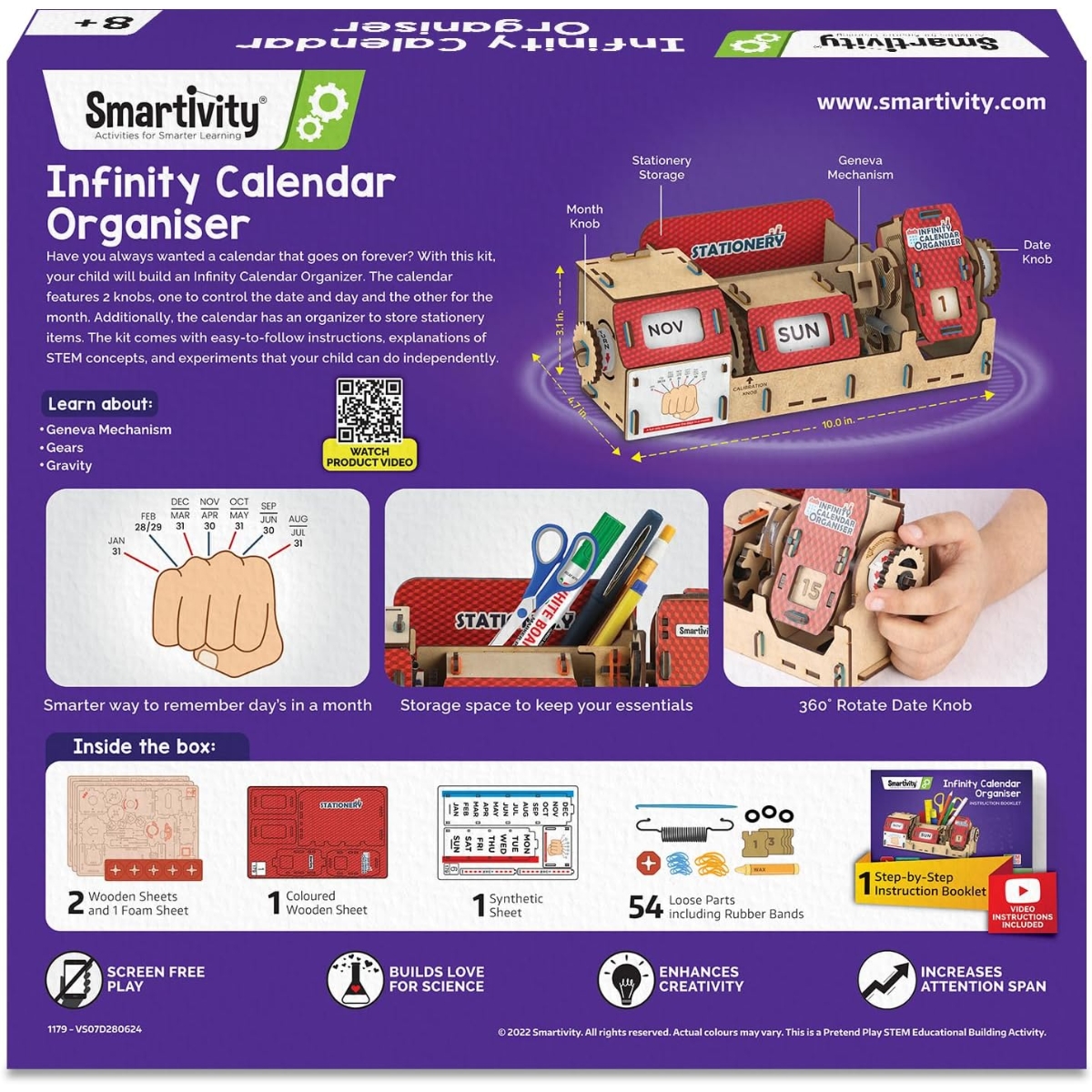 Smartivity Infinity Calendar Organizer Unisex, 8-10 Years