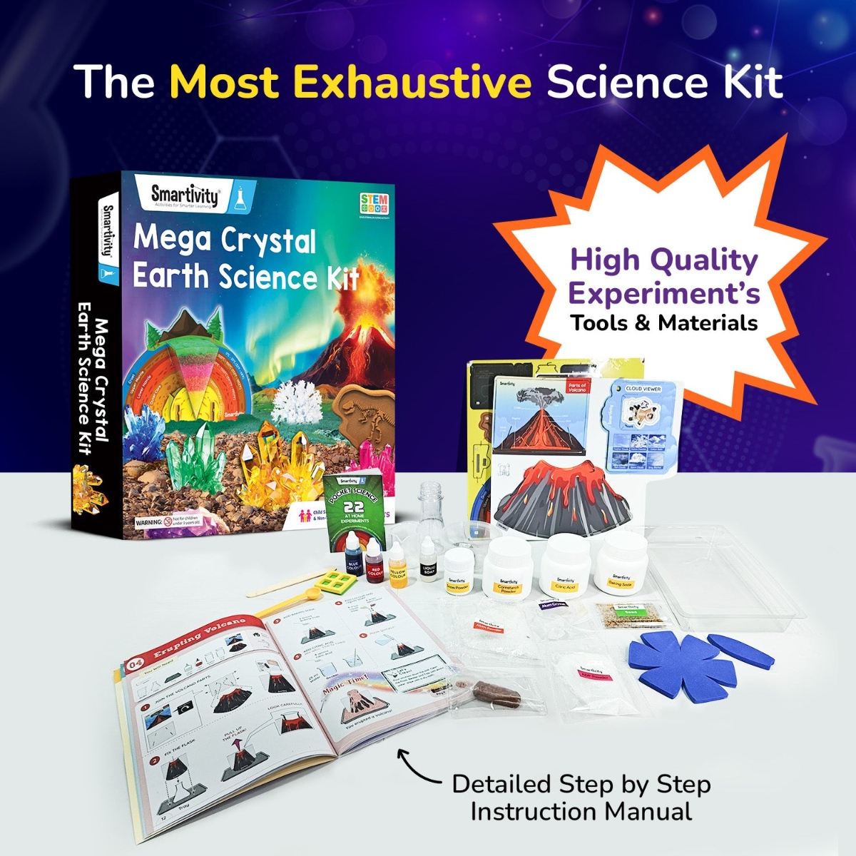 Smartivity Mega Crystal Earth Science Kit Unisex, 8-10 Years