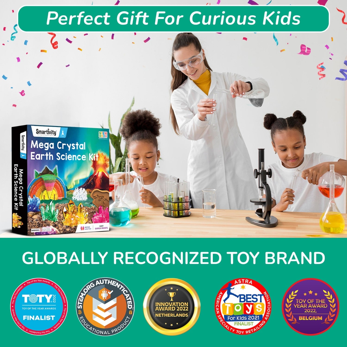 Smartivity Mega Crystal Earth Science Kit Unisex, 8-10 Years