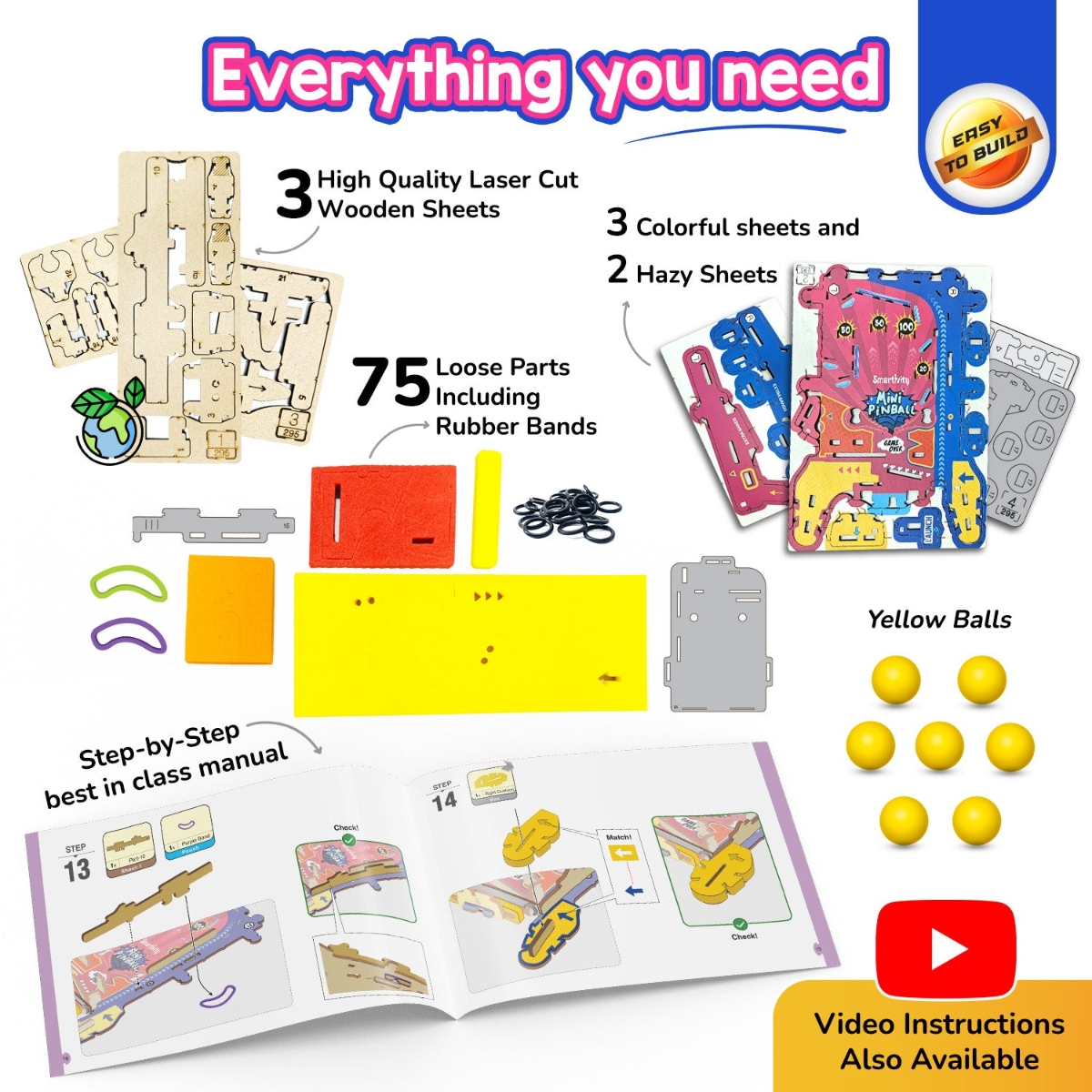 Smartivity Mini Pinball Construction Toy Unisex, 5-7 Years