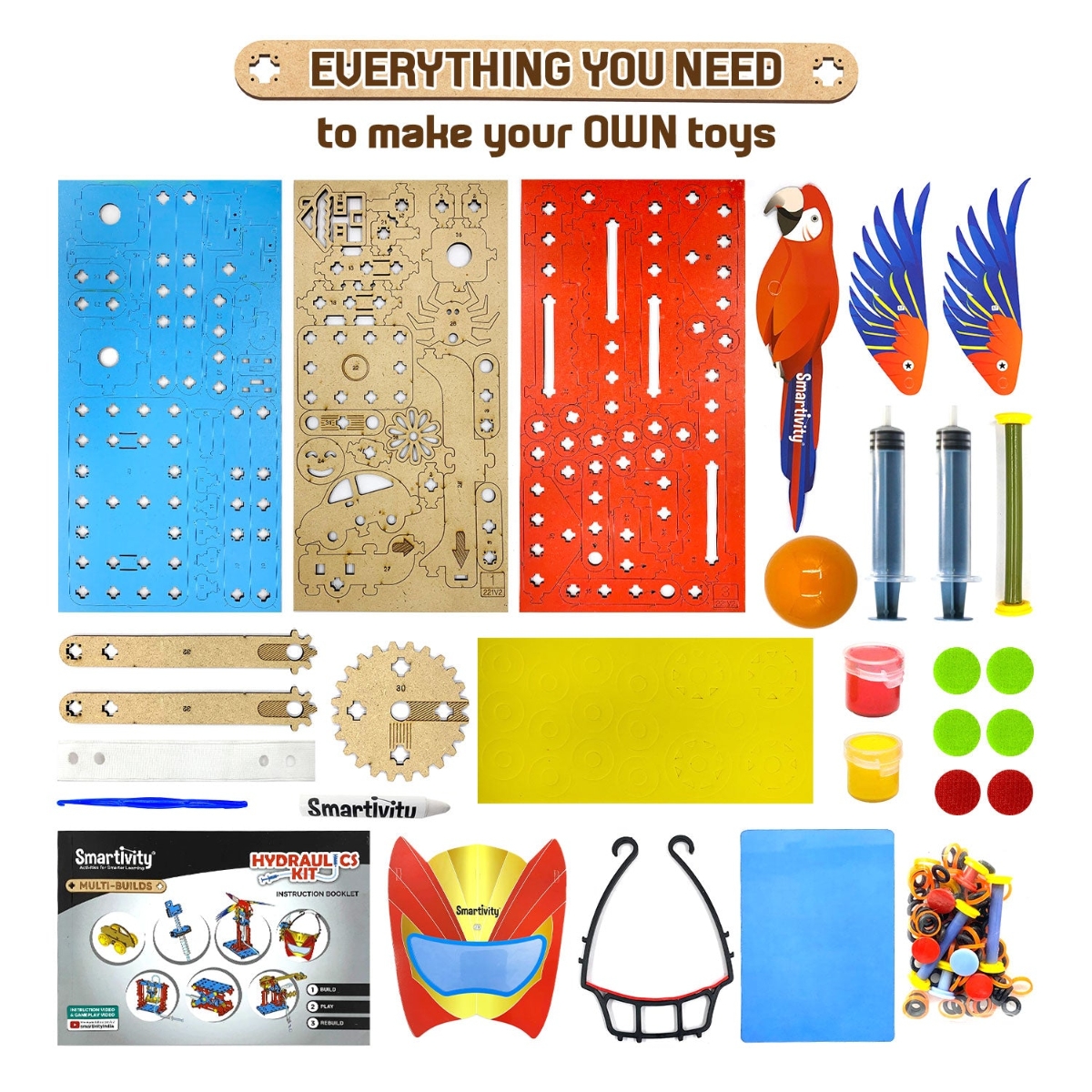 Smartivity Multi Builds Hydraulics Kit Robotics Toy Unisex, 5-7 Years