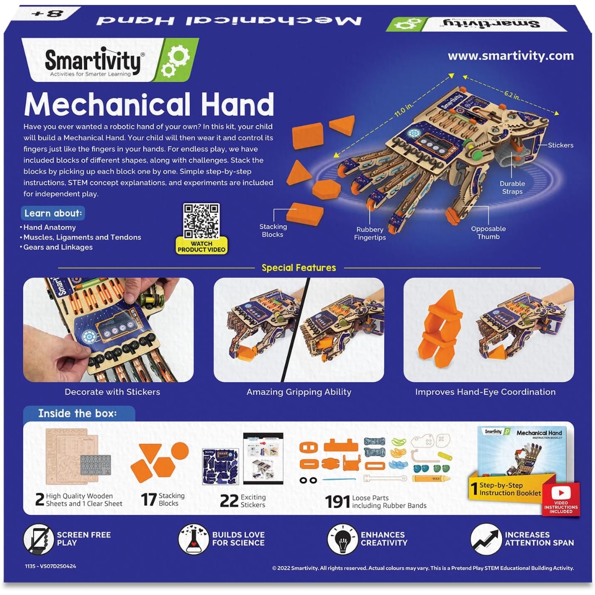 Smartivity Robotic Mechanical Hand Toy Unisex, 8-10 Years