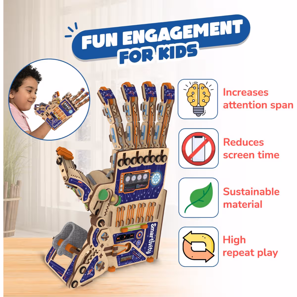 Smartivity Robotic Mechanical Hand Toy Unisex, 8-10 Years